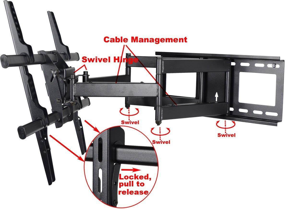 VideoSecu Extra Large Heavy Duty Steel Bracket TV Mount fits JVC 37" 42" 49" LT-43EM75 LT-49EM75 JLC37BC3002 JLC37BC3000 JLE37BC3001, JLC42BC3002, JLC42BC3000, JLE42BC3500, JLE42BC3001 LCD HDTV A37
