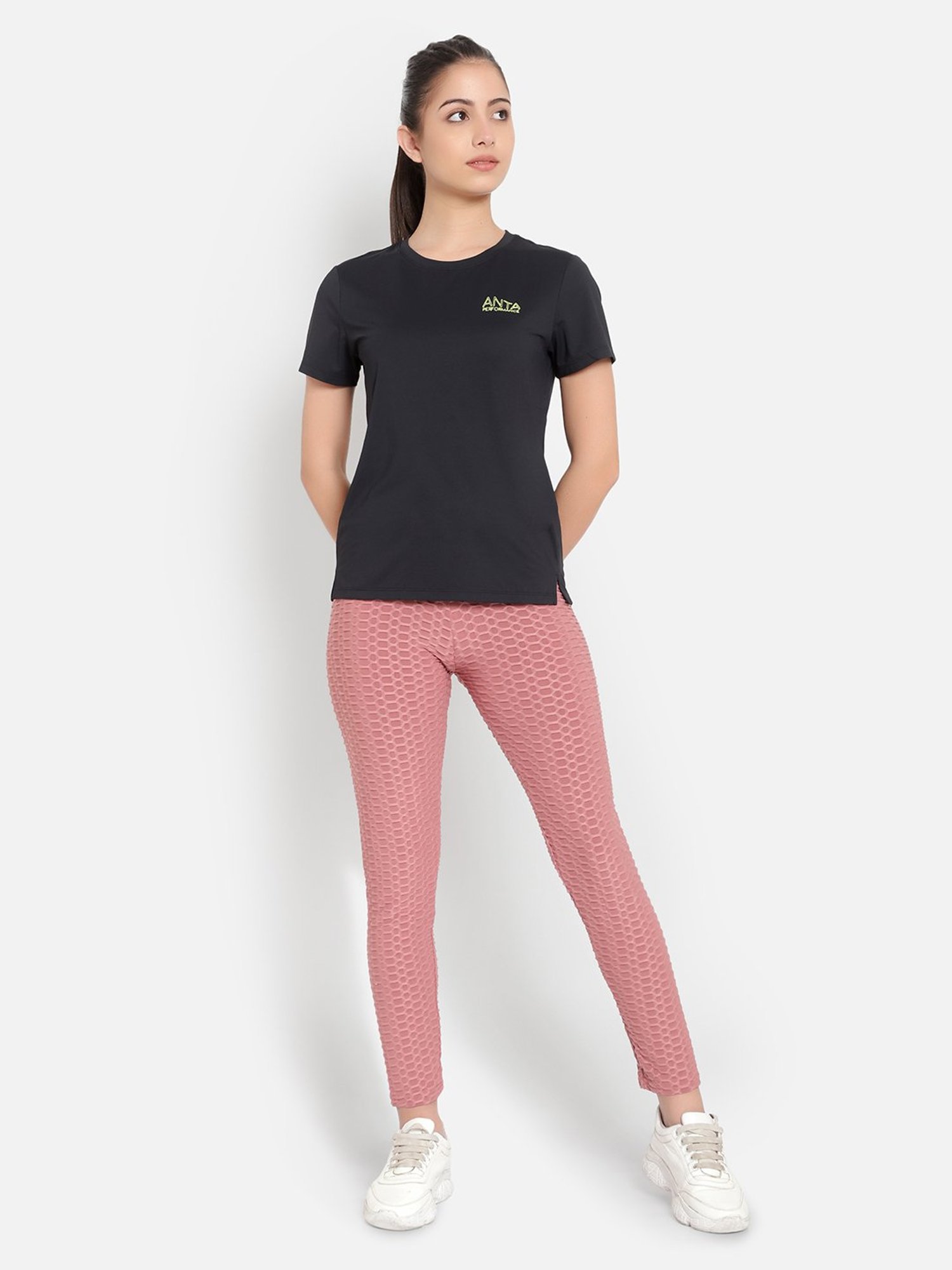 Anta Black Regular Fit Sports T-Shirt