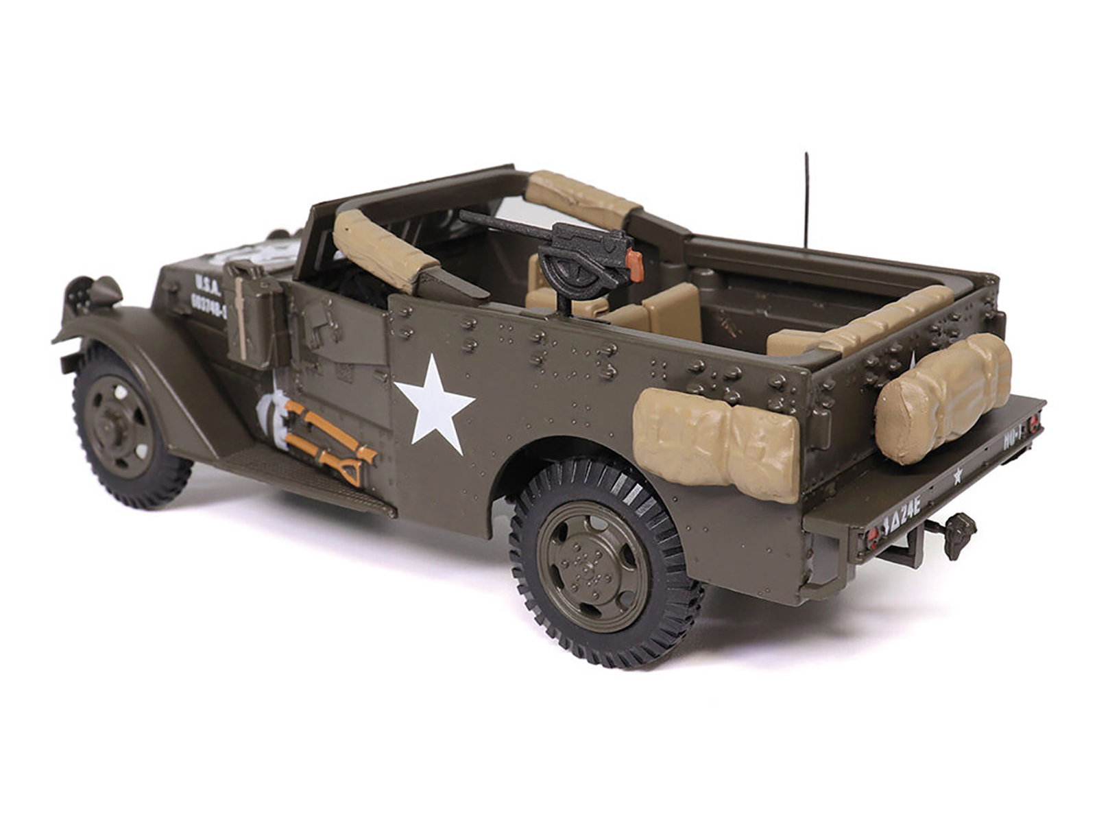 White M3 Scout Car Olive Drab "United States Army" 1/43 Diecast Model by Militaria Die Cast