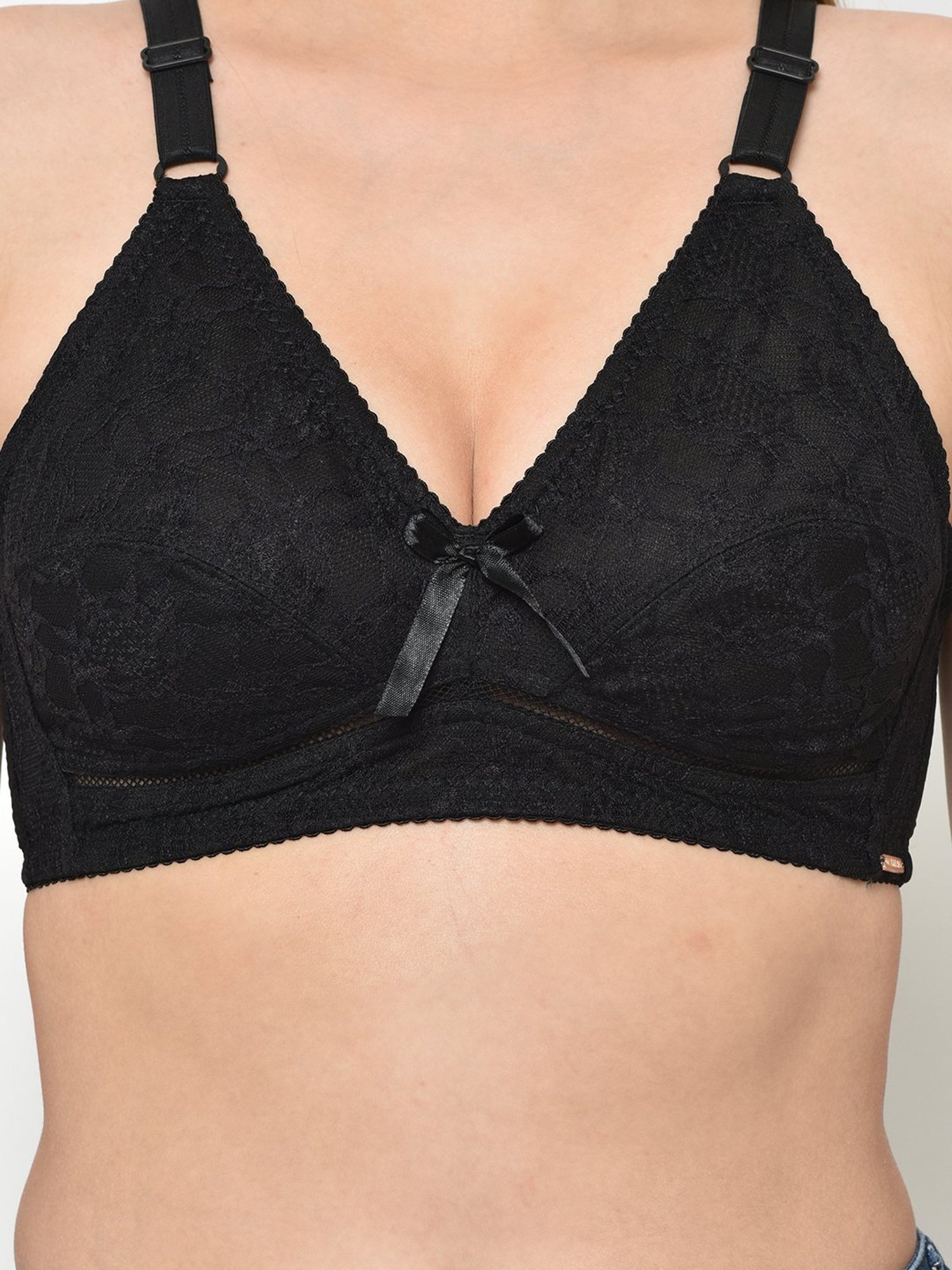 Da Intimo Black Non Wired Non Padded Full Coverage Bra