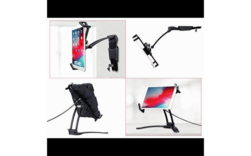 2-in-1 Security Multi-Flex Tablet Stand, CTA Digital Wall Mount for 7-14" Tablets/Apple iPad 10.2-Inch (7th Gen)/11-Inch iPad Pro/12.9-Inch iPad Pr...