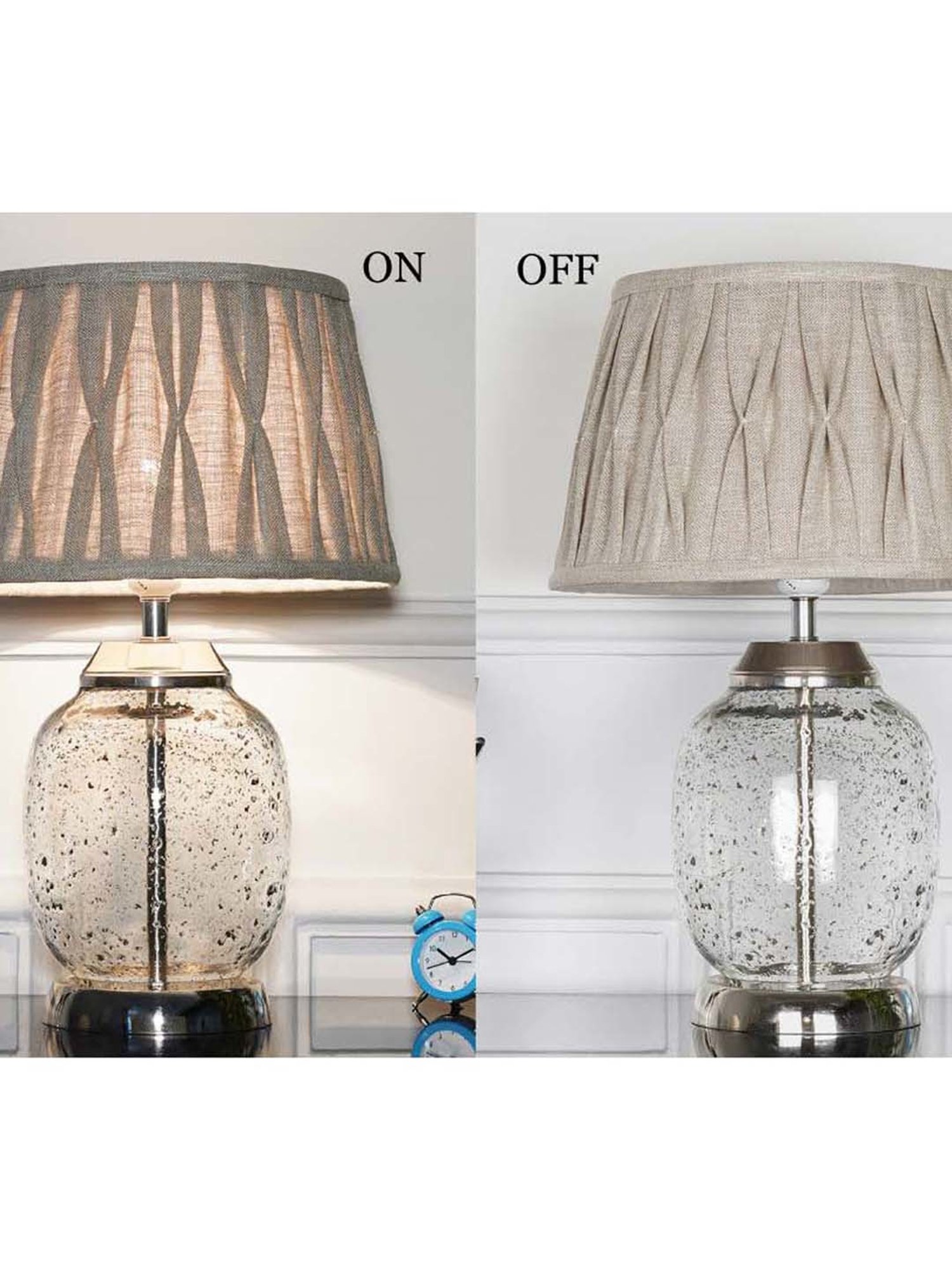 Kapoor Lamp Shades Chrome Glass Secret Tabel Lamp With Linen Shade