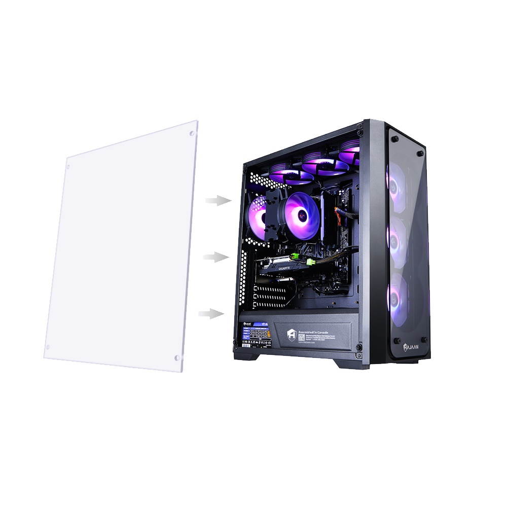 HAJAAN Wind W50 Gaming Desktop Tower PC - AMD Ryzen 5 3500X Hexa-Core Processor 3.6GHz, 32GB DDR4 RAM, 1TB SSD+1TB HDD, Nvidia GeForce GTX 1050 Ti 4GB, WIFI Windows 10 Home, NEW