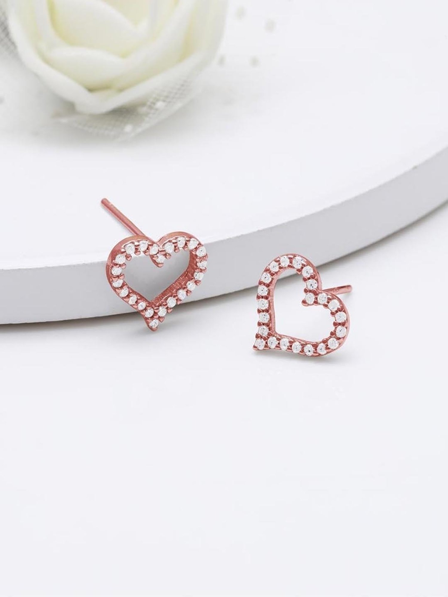 GIVA 92.5 Sterling Silver Heart Earrings for Women