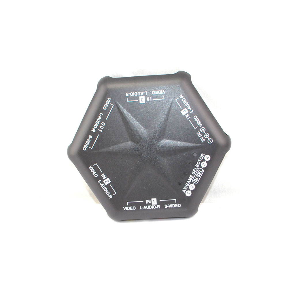 iKKEGOL 5 Way 4 Port IN 1 Out RCA S-Video Video Audio Game AV Switch Box Selector Remote