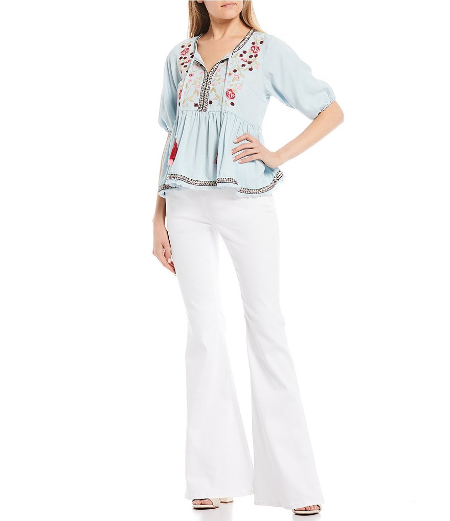 Love & Piece Sleeveless Tie-Die Peplum Hanky Hem Top