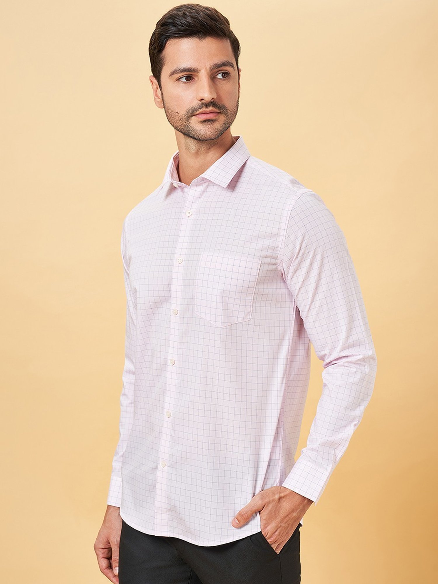Peregrine by Pantaloons Blossom Cotton Slim Fit Checks Shirt