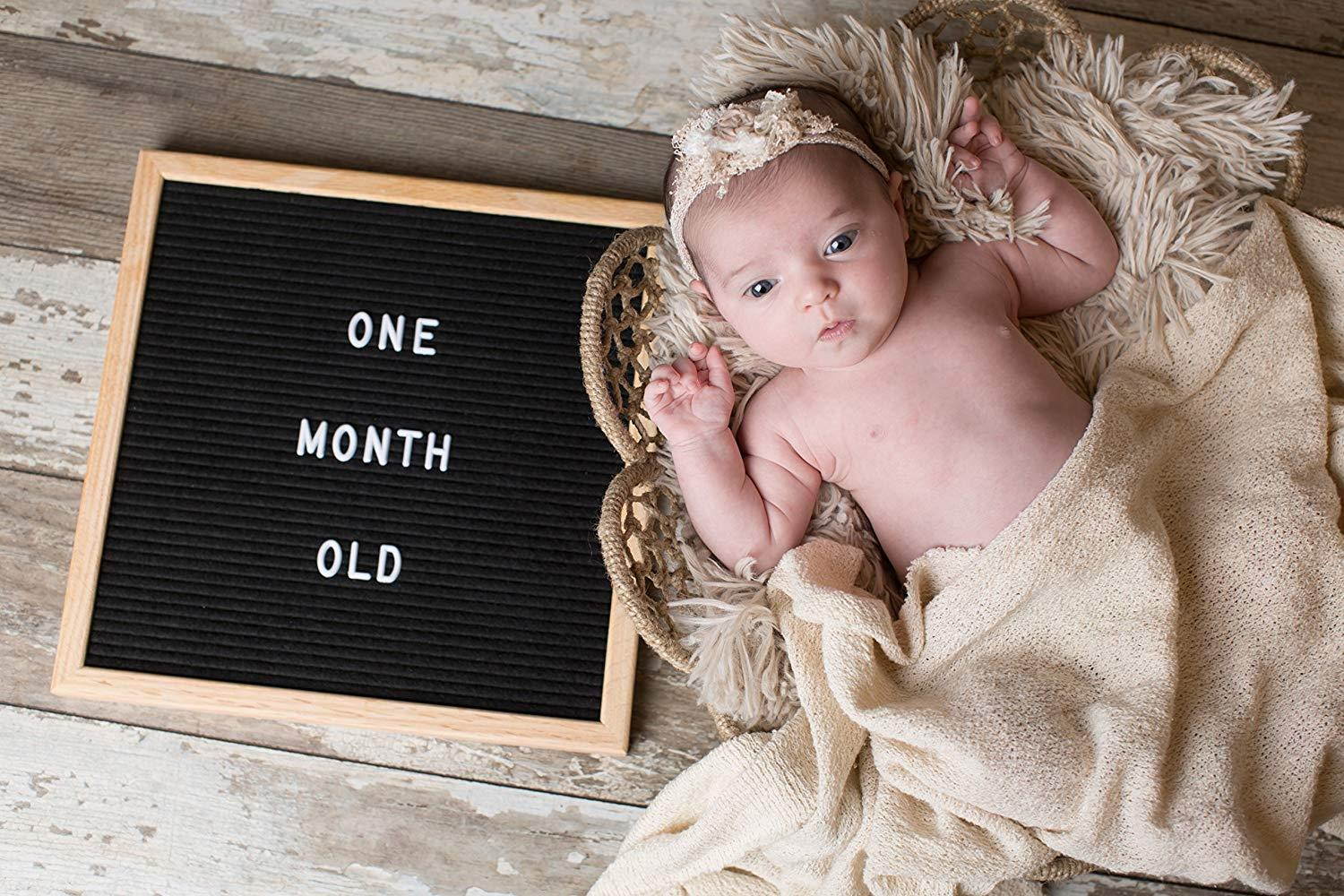 Premium 12x12 Letter Board with Letter Organizer - Changeable Black Felt Vintage Letter Board Sign by Letter&Felt