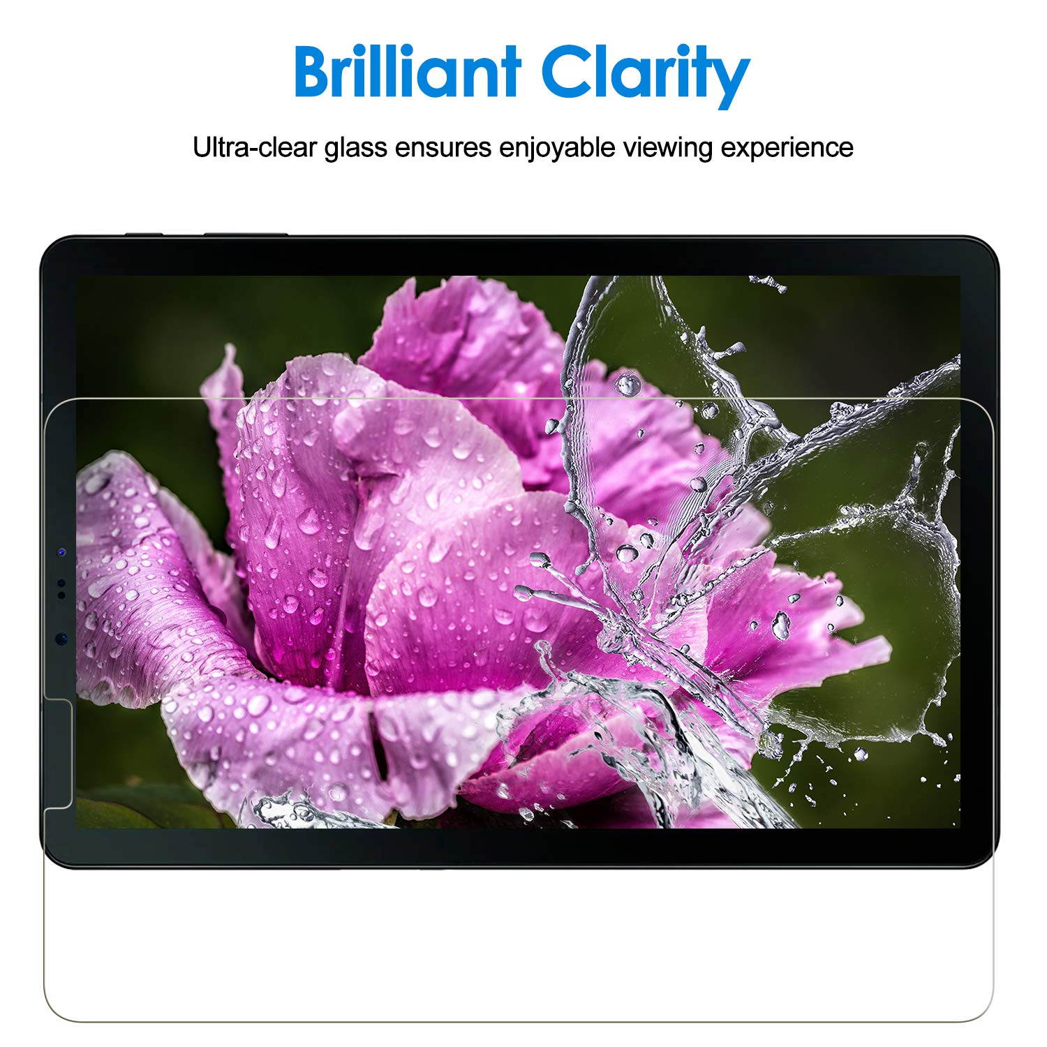 JETech Screen Protector for Galaxy Tab S4 10.5 Inch 2018 (SM-T830/T835/T837), Tempered Glass Film