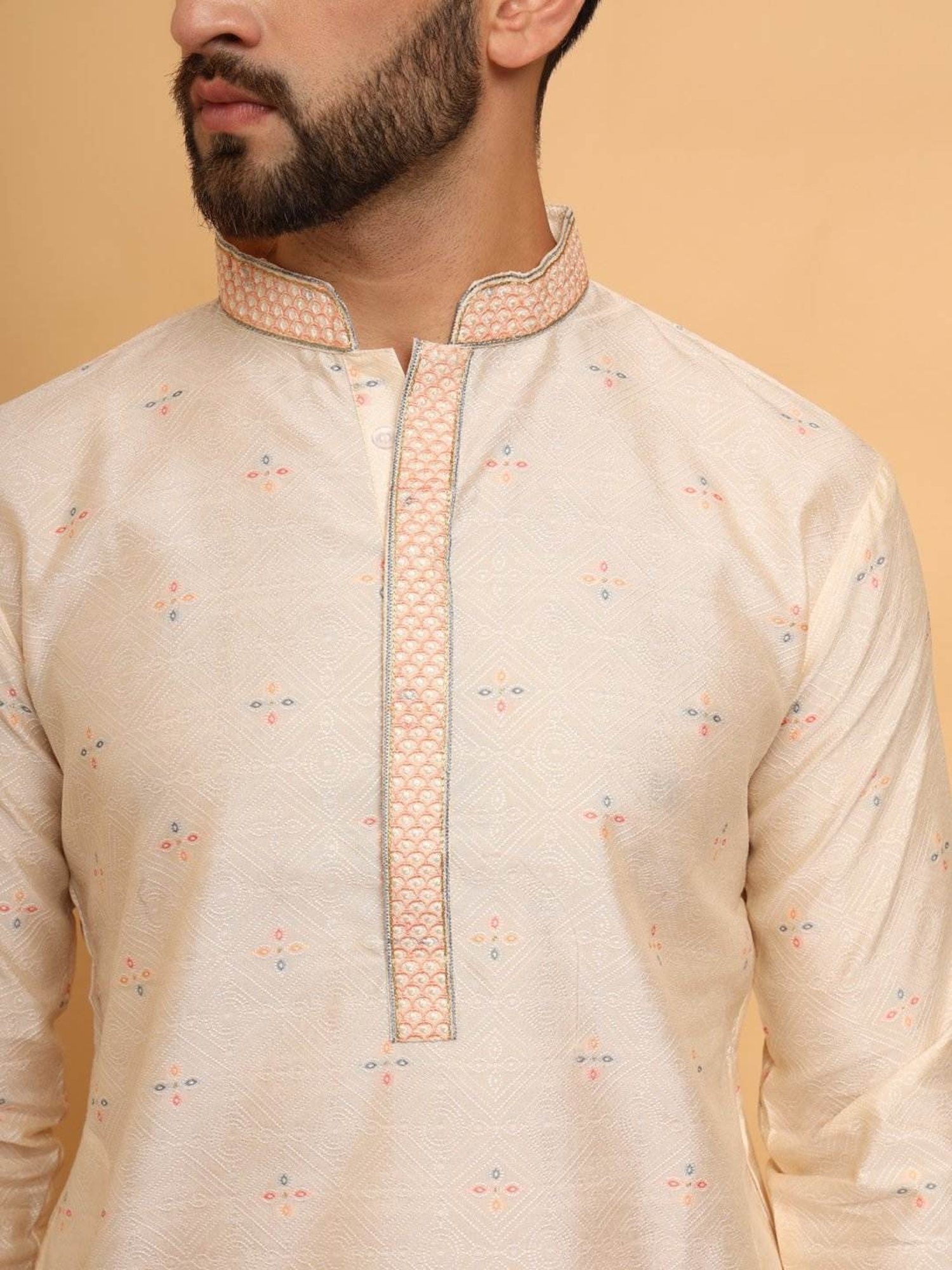SWAGG INDIA Cream Regular Fit Kurta