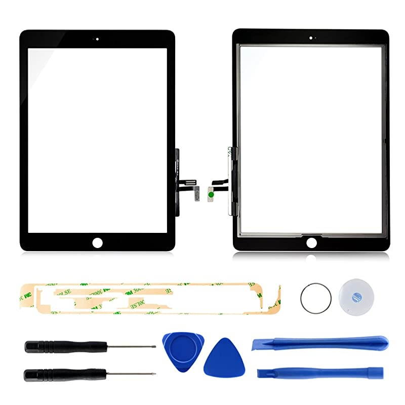 Replacement for iPad 5th Gen 97quot 2017 Ver A1822 A1823 Touch Screen Glass Assembly with Repair Toolkits and Adhesive Black