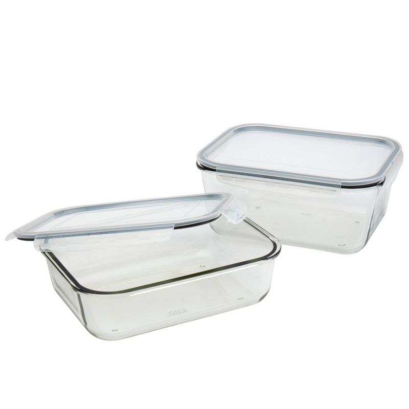 Mason Craft & More Set of 2 Rectangular Food Storage Containers with Lids