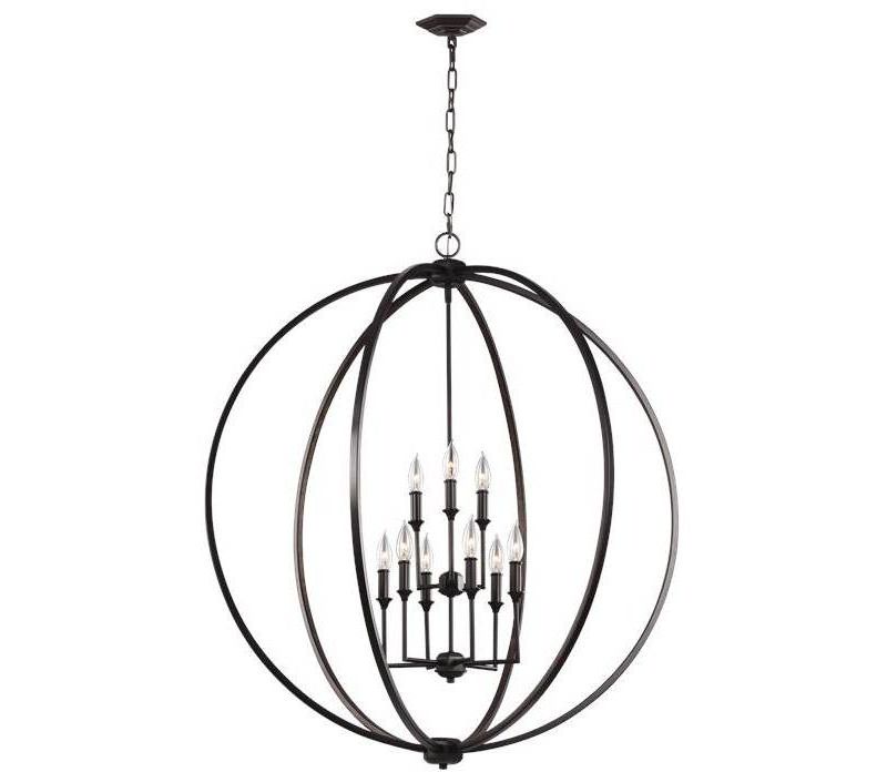 Feiss Corrine 36" Wide Oil-Rubbed Bronze 9-Light Orb Pendant Light