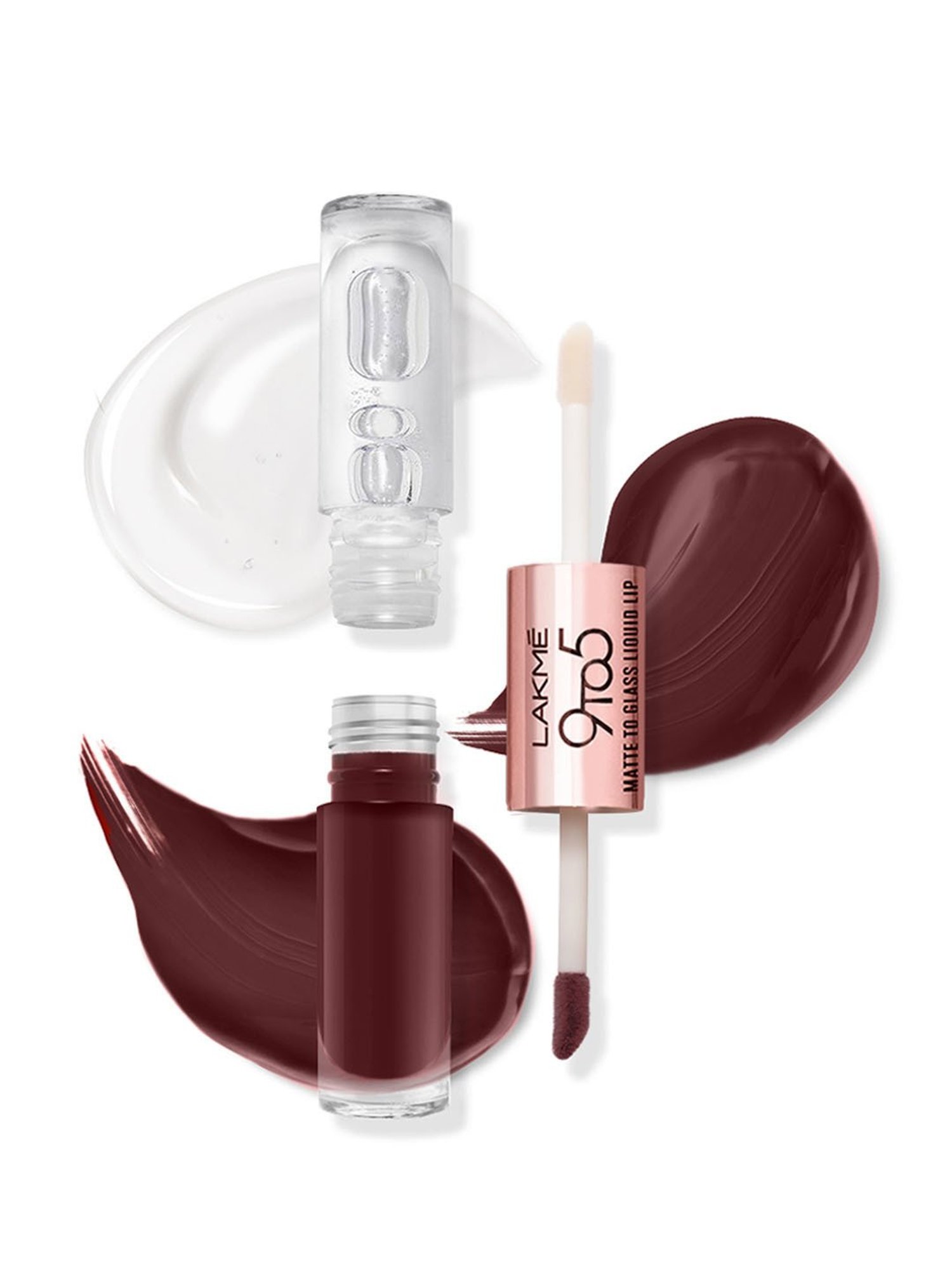 Lakme 9 To 5 Matte To Glass Liquid Lip Nut Roast - 7.6 ml