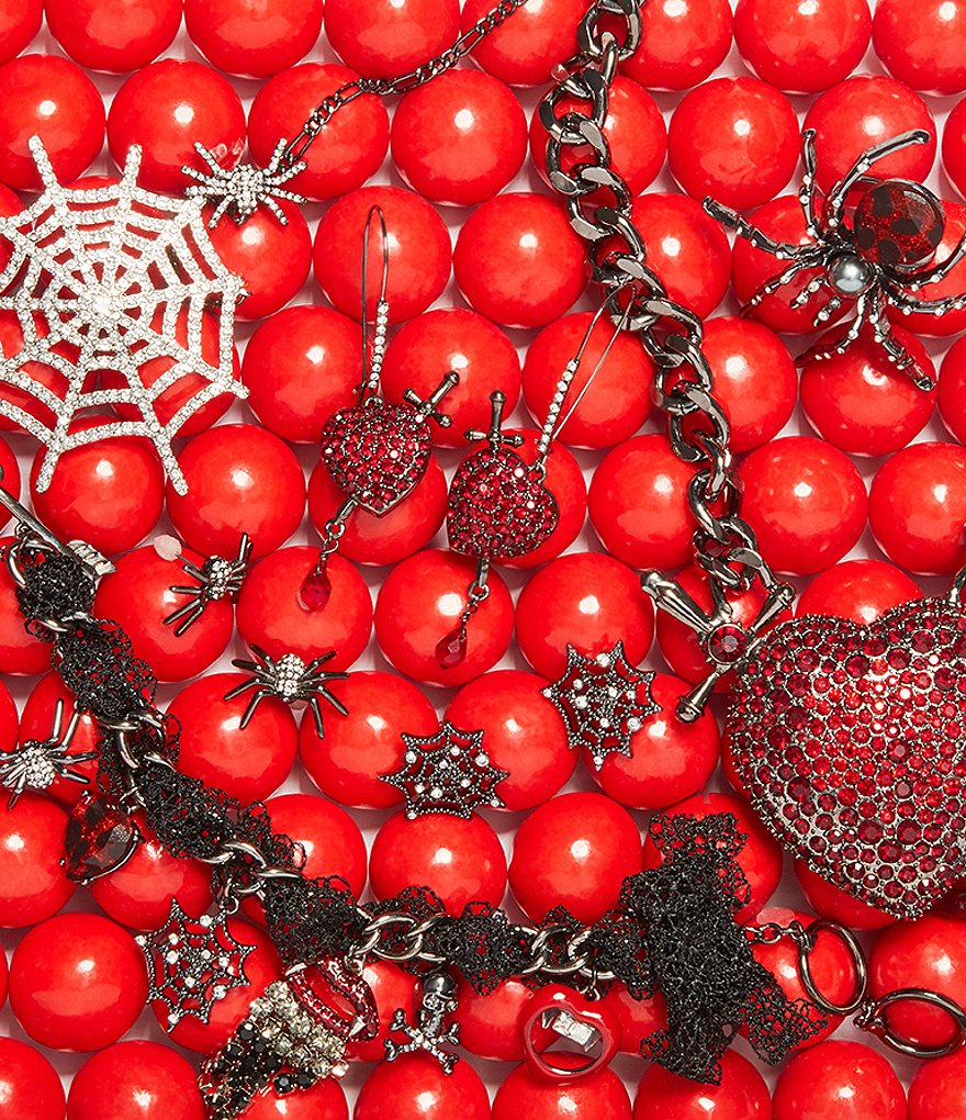 Betsey Johnson Spiderweb Pendant Necklace