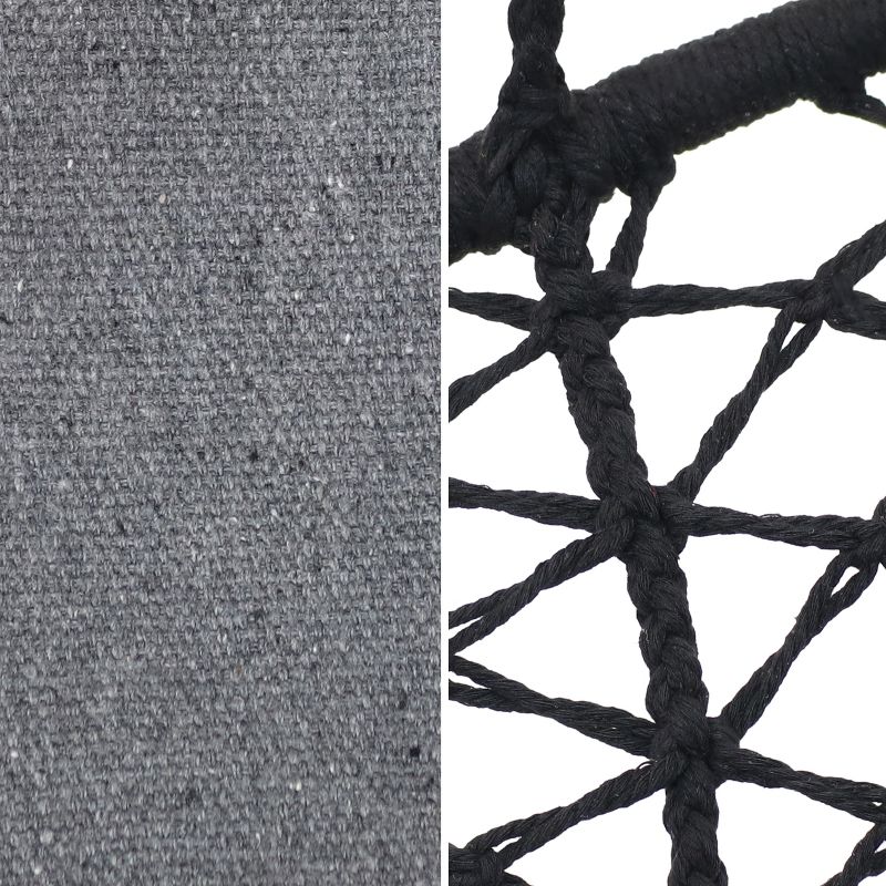 Sunnydaze Indoor/Outdoor Cotton Rope Hammock Chair Bohemian Macrame Hanging Netted Swing with Mounting Hardware, Seat Cushion and Tassels - White