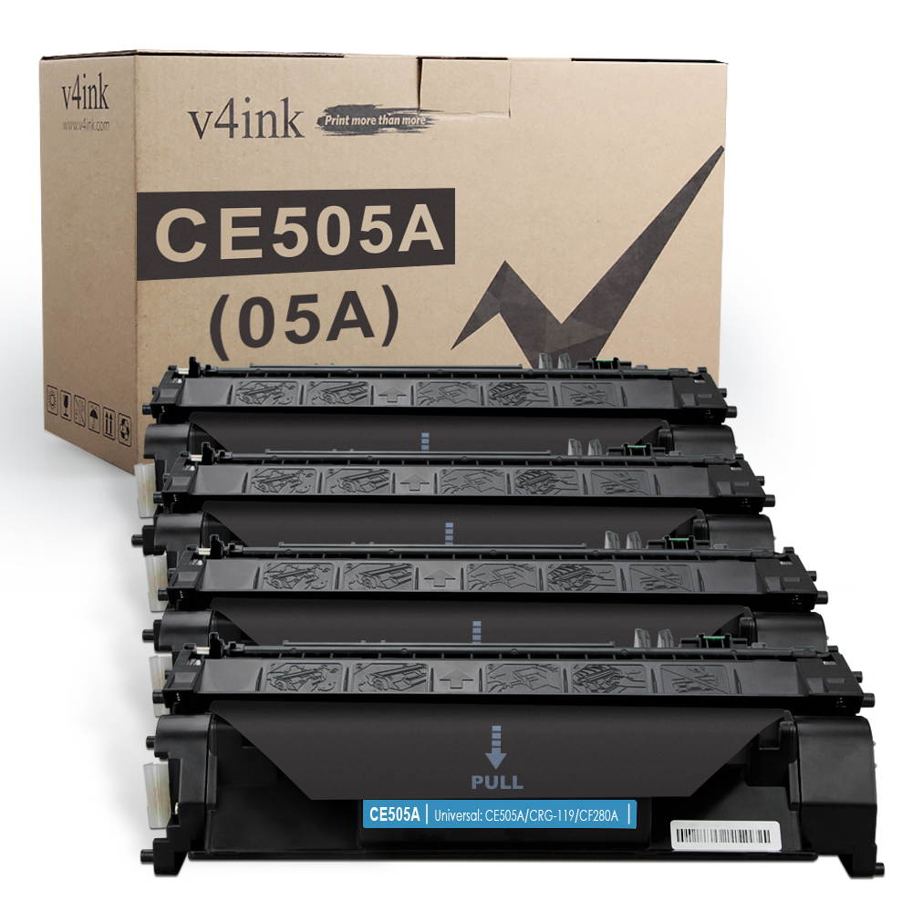 V4INK 4PK 05A CE505A Compatible Toner Cartridge Replacement for HP Laserjet P2035 P2035n P2050 P2055 P2055d P2055dn P2055x, HP Pro 400 m401n m401dne m401dw M425dn M425dw Printer