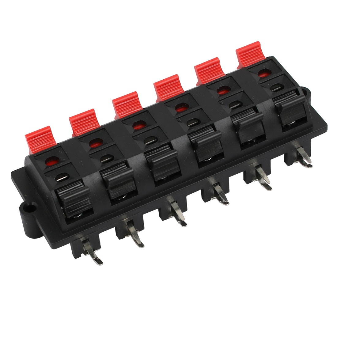 12 Terminal 12 Position Spring Loaded Push Speaker Socket Connector Board Black