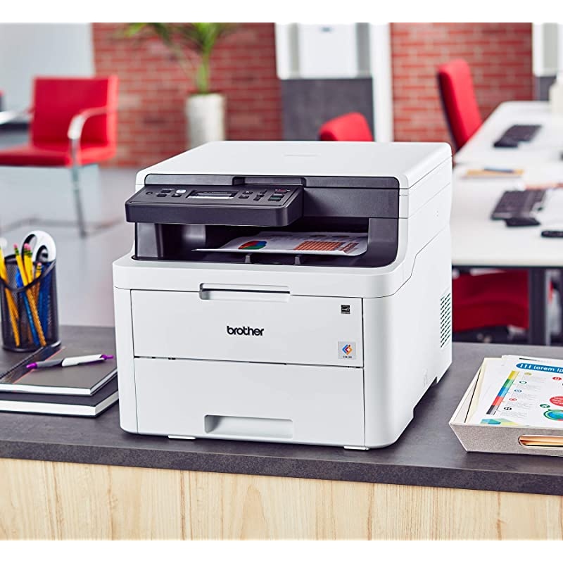 HLL3290CDW Compact Digital Color Printer Providing Laser Printer Quality Results with Convenient Flatbed Copy Scan Wireless Printing and Duplex Printing  Dash Replenishment Ready