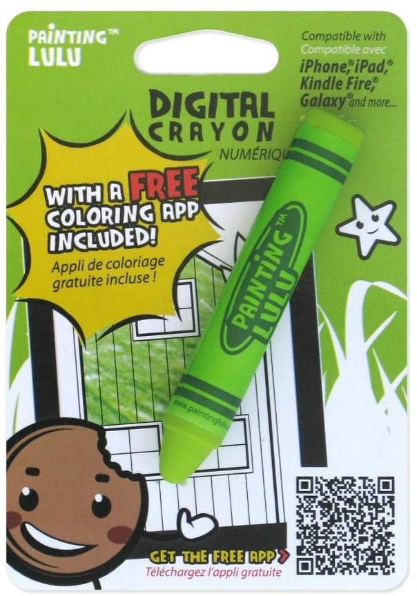 Stylus Crayon - Red Stylus Pen for Touchscreen Tablets & Smartphones. Coloring App Included!