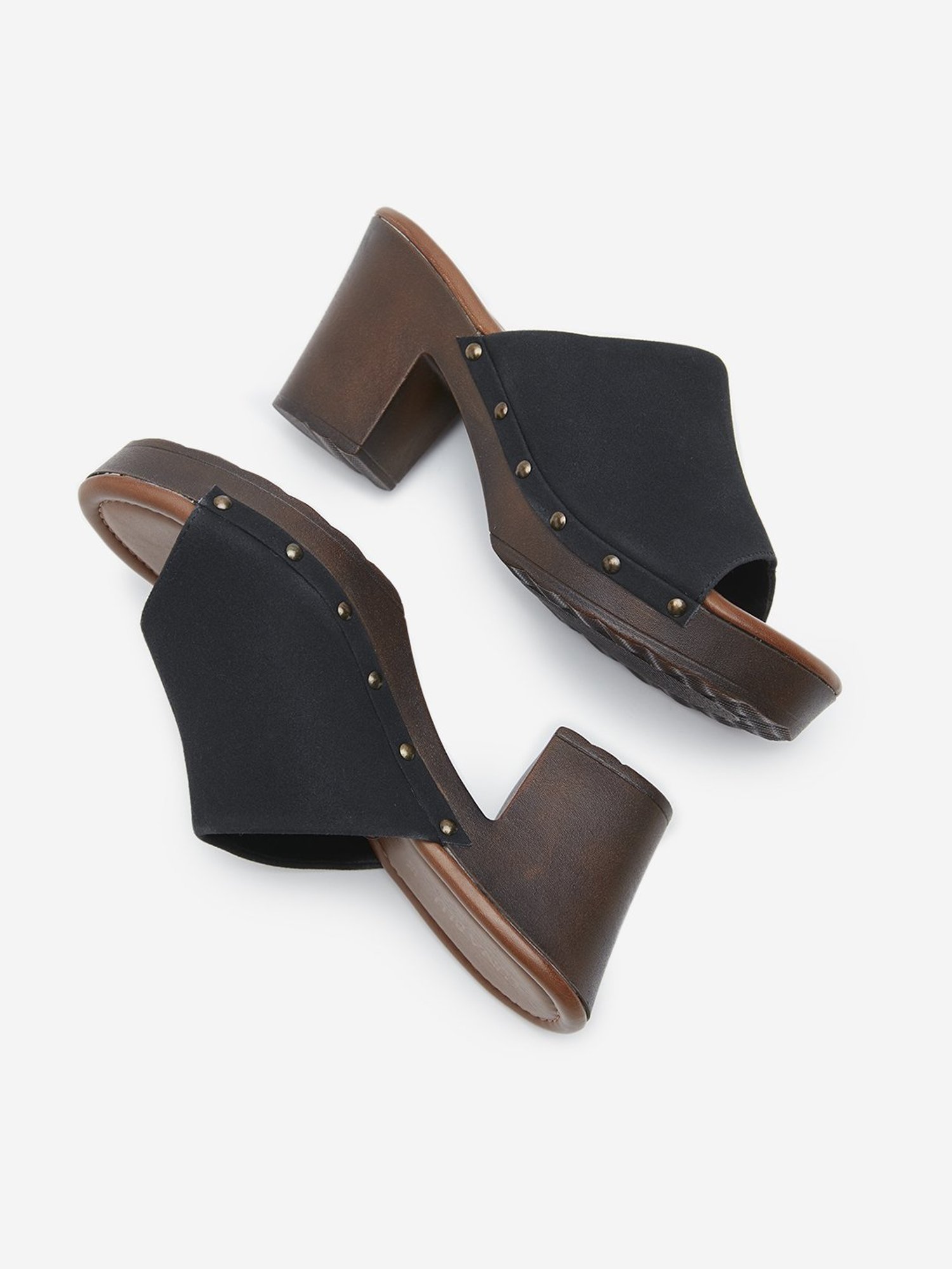 LUNA BLU by Westside Black Slip-On Heel Sandals