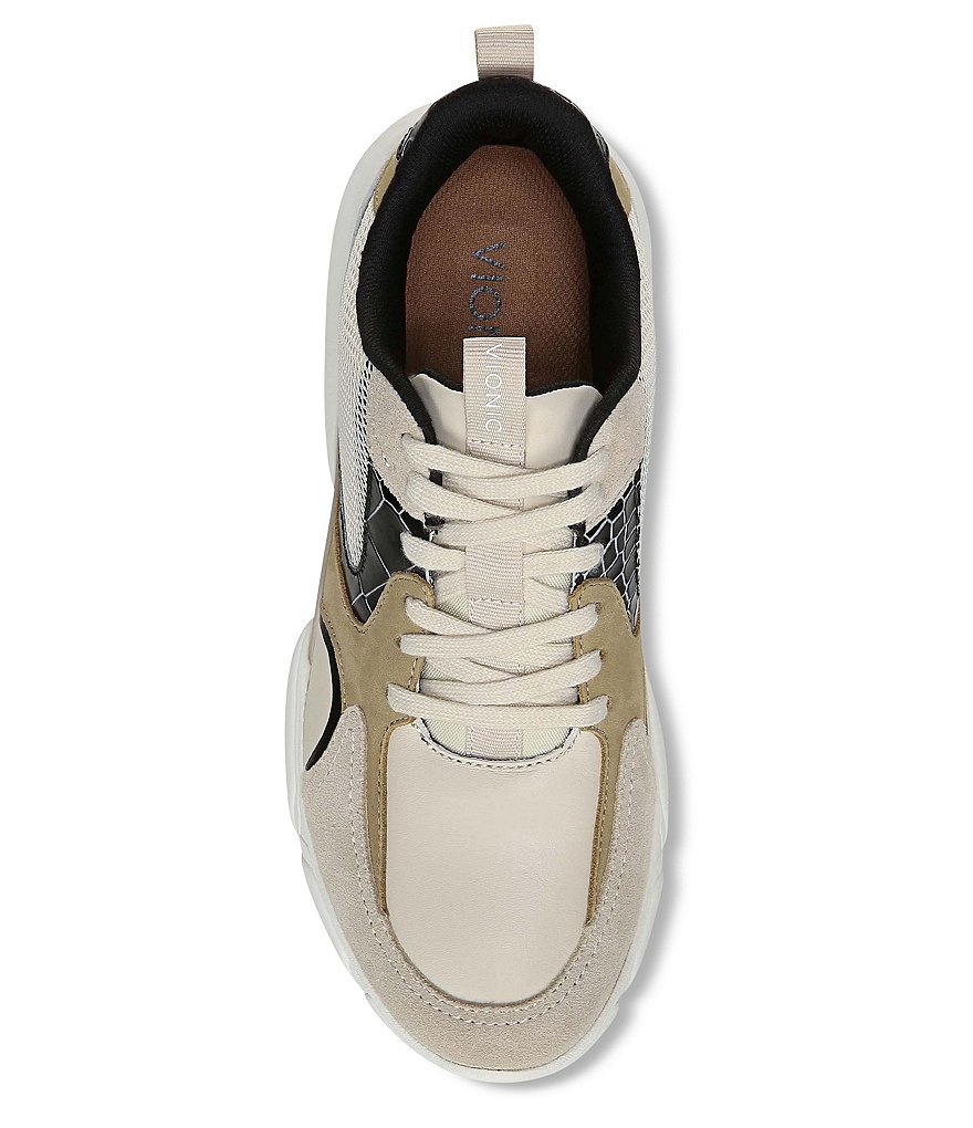 Vionic Aris Crocodile Leather Chunky Lace-Up Sneakers