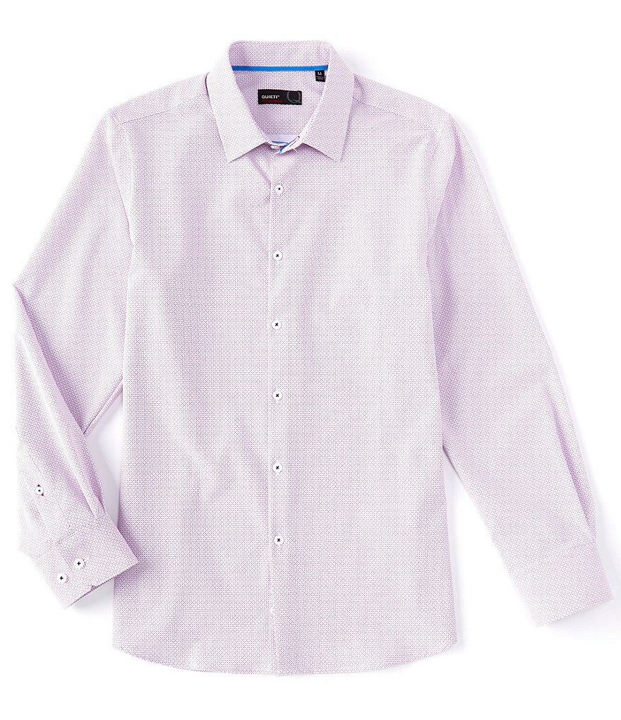 Quieti Non-Iron Geo Print Performance Stretch Long-Sleeve Woven Shirt