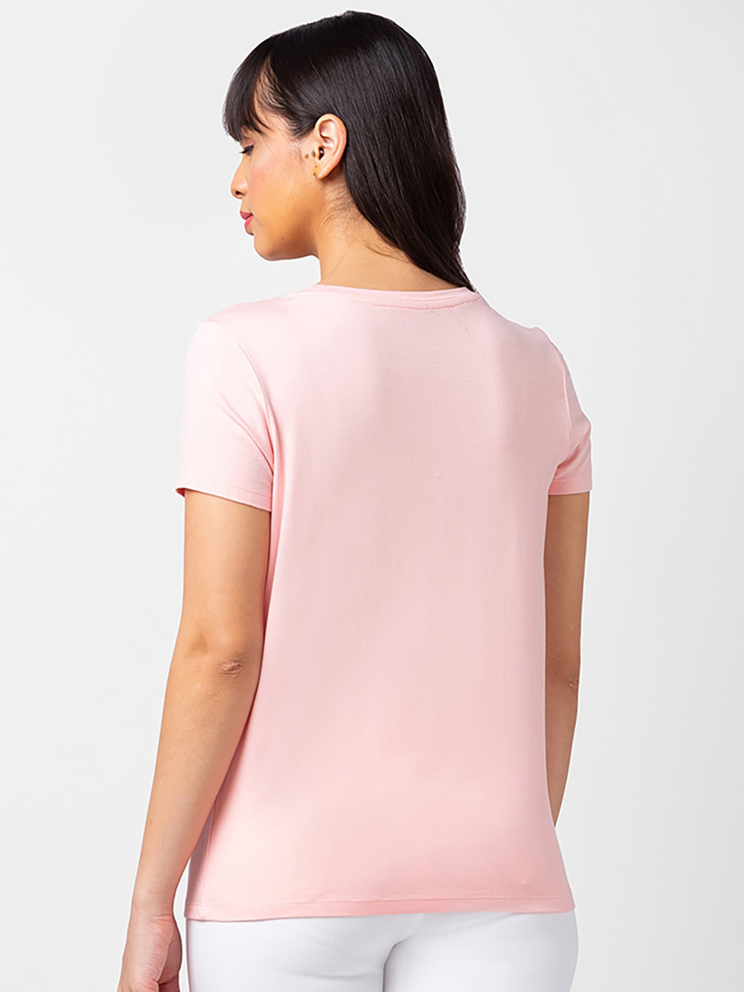Spykar Pink Printed T-Shirt