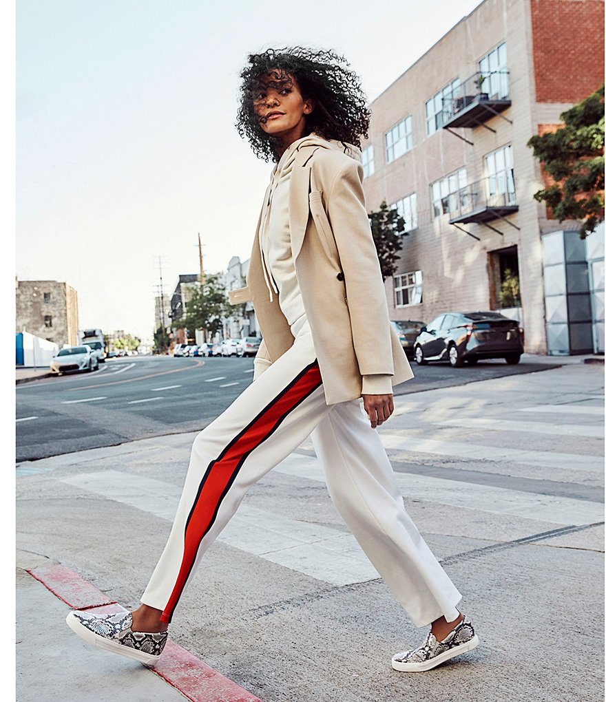 Naturalizer Aileen Snake Print Leather Slip-On Sneakers