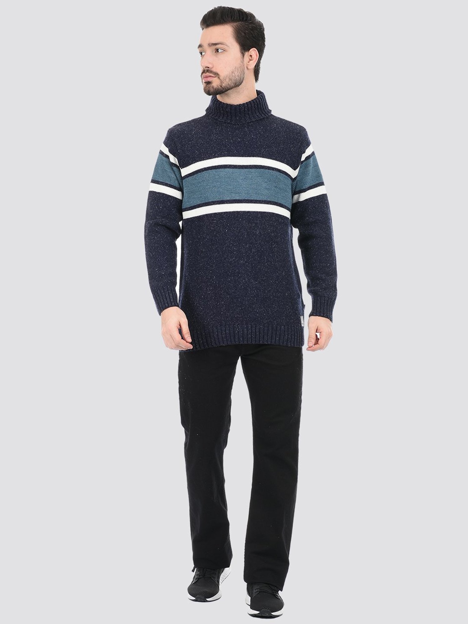 London Fog Dark Blue Striped Sweater