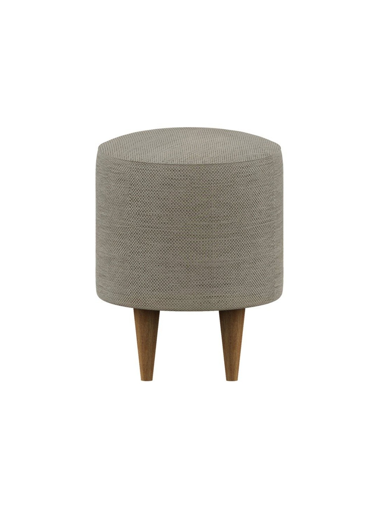 Chumbak French Bangalore Solid Grey Wood Ottoman
