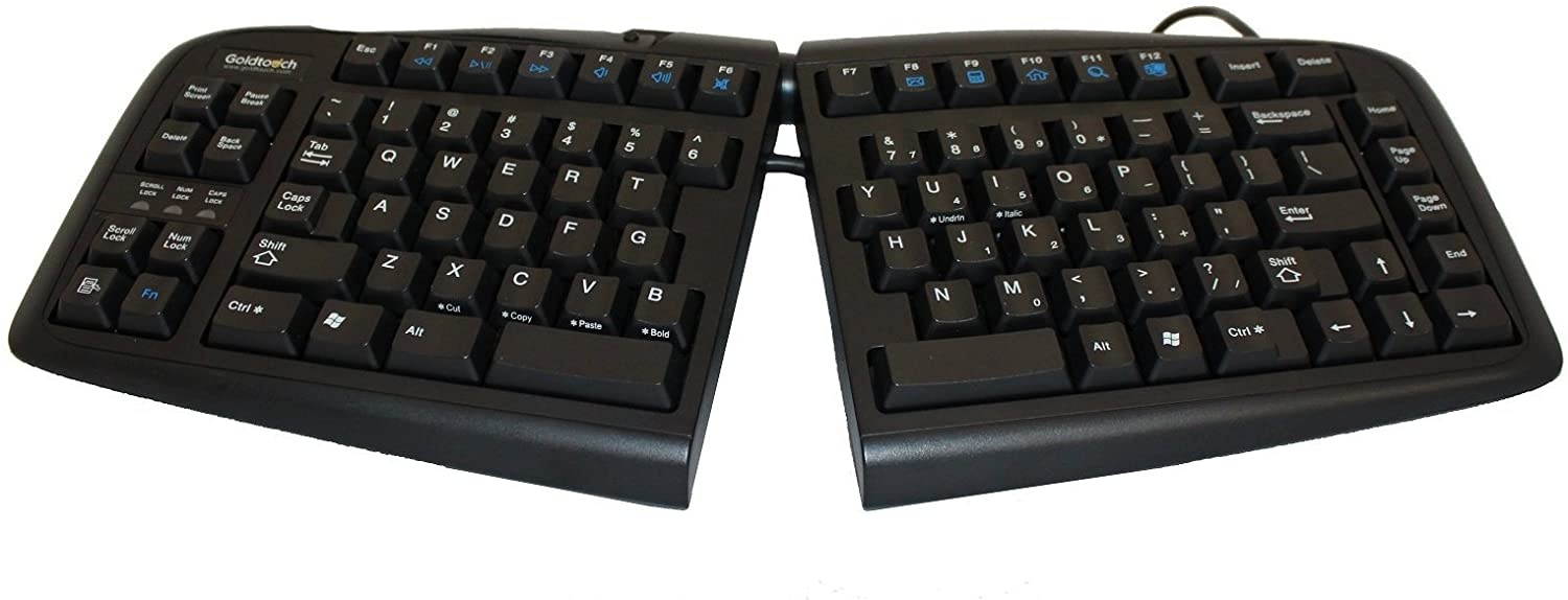 Goldtouch GTN-0099 V2 Adjustable Ergonomic Keyboard -- PC Only (USB & PS2) Black