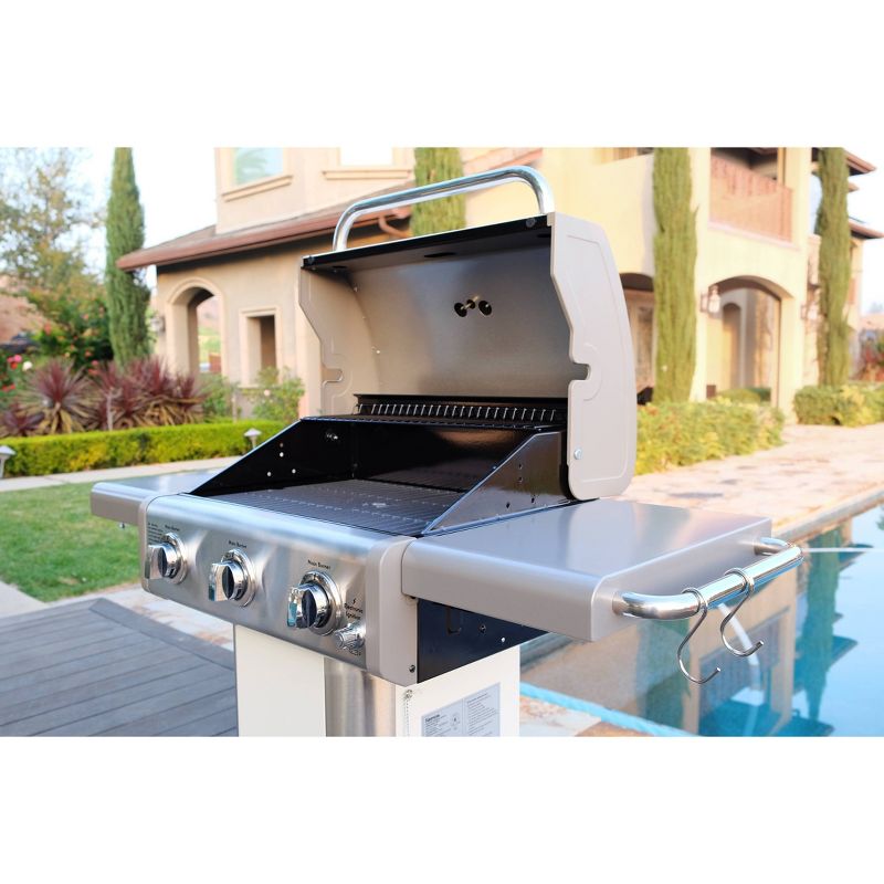 Kenmore 3-Burner Outdoor Gas BBQ Propane Grill PG-4030400LD-PE Pearl