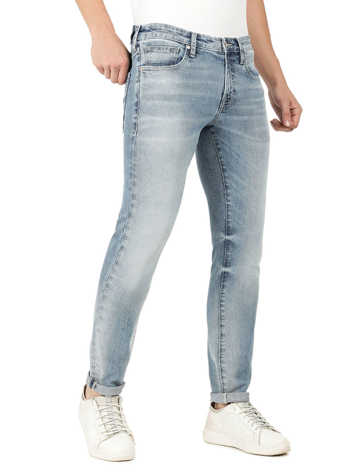 EVERBLUE Blue Tapered slim Fit Midrise Stretchable Jeans