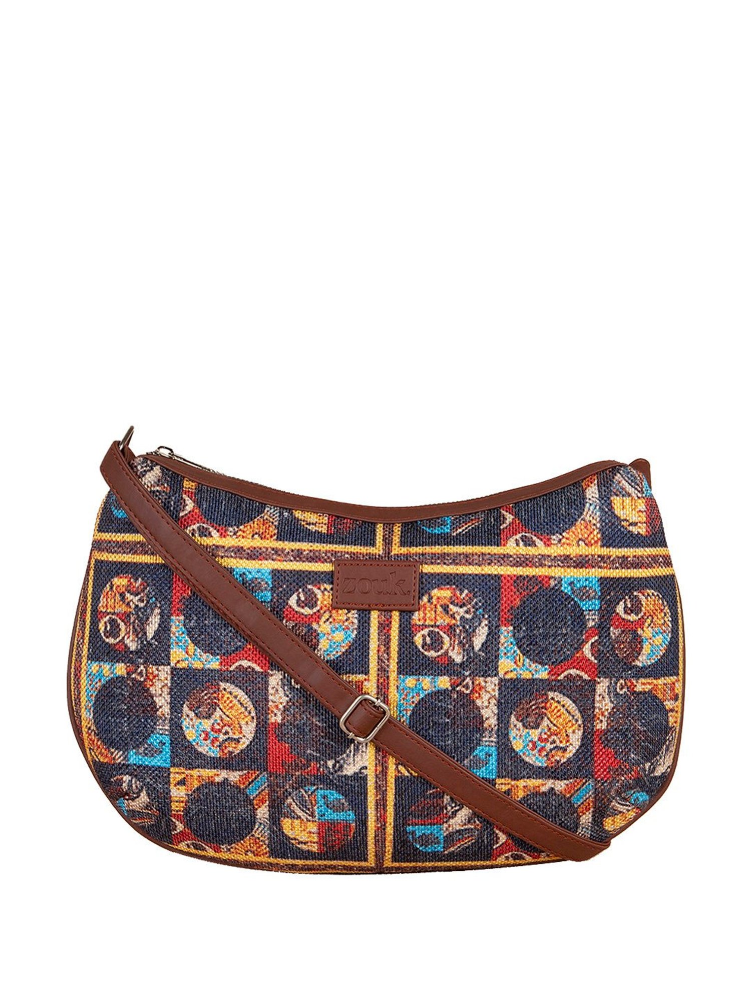 ZOUK Multicolor Printed Medium Sling Handbag