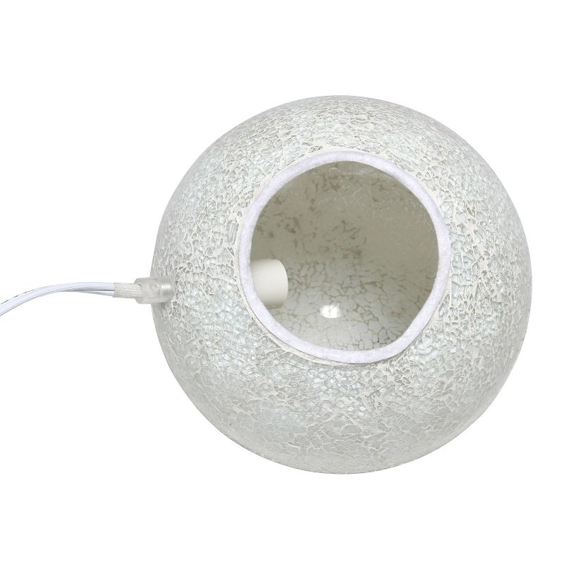 1 Light Mosaic Stone Ball Table Lamp White - Simple Designs