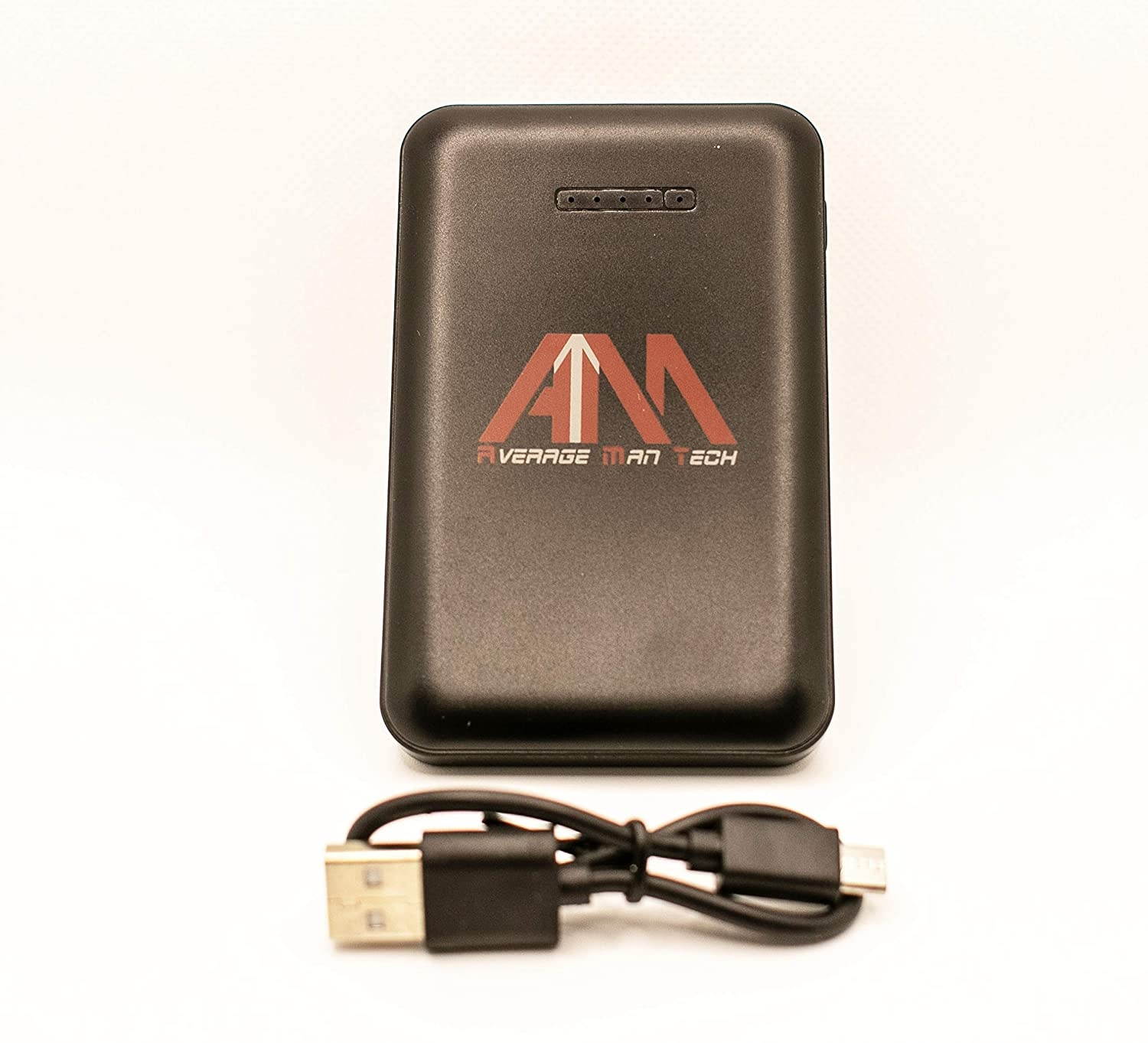 Portable Mini Wireless Hands Free Charger by AMT | 2-in-1 5000mAh Power Bank with Qi Wireless Charging & Hands Free Suction Cups Attachment Options Big Charge Half The Size (1 Unit)- Black