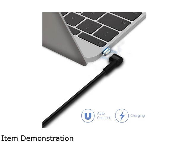 XtremPro 11176 6 ft. Magnetic USB-C to USB Type-C Charging Adapter Data Sync Cable - Black