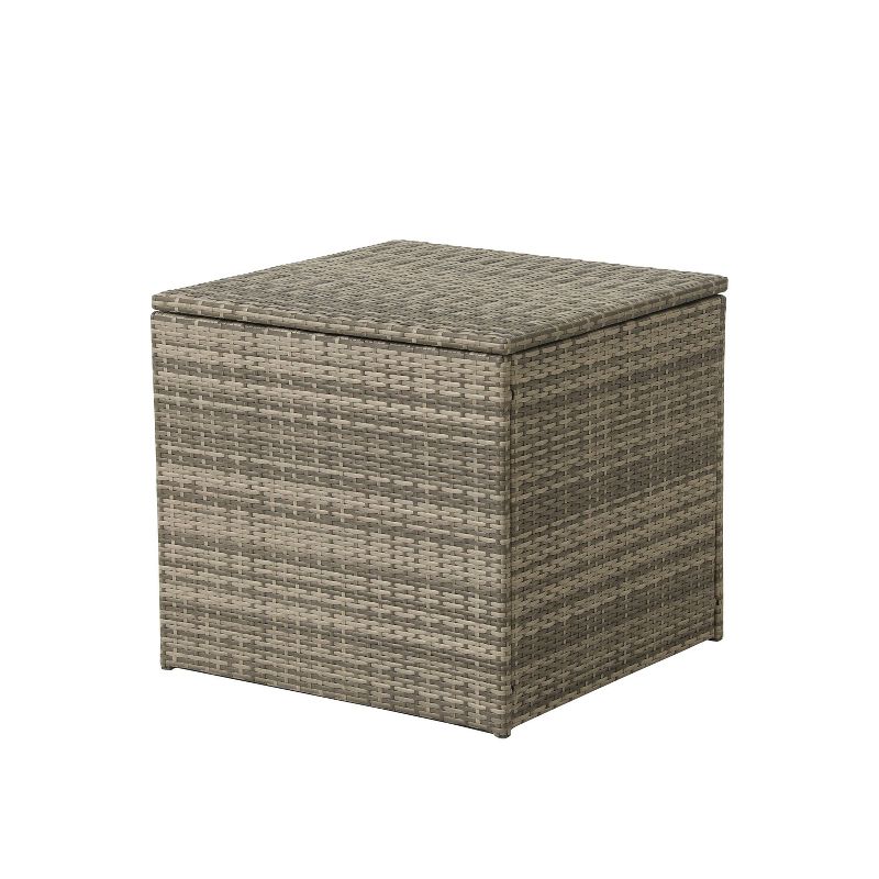 6pc Wicker Rattan Patio Sofa Set with Blue Cushions - Accent Furniture