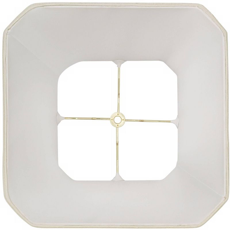 Imperial Shade Creme Small Square Cut Corner Lamp Shade 8" Top x 12" Bottom x 11" Slant x 10.5" High (Spider) Replacement with Harp and Finial