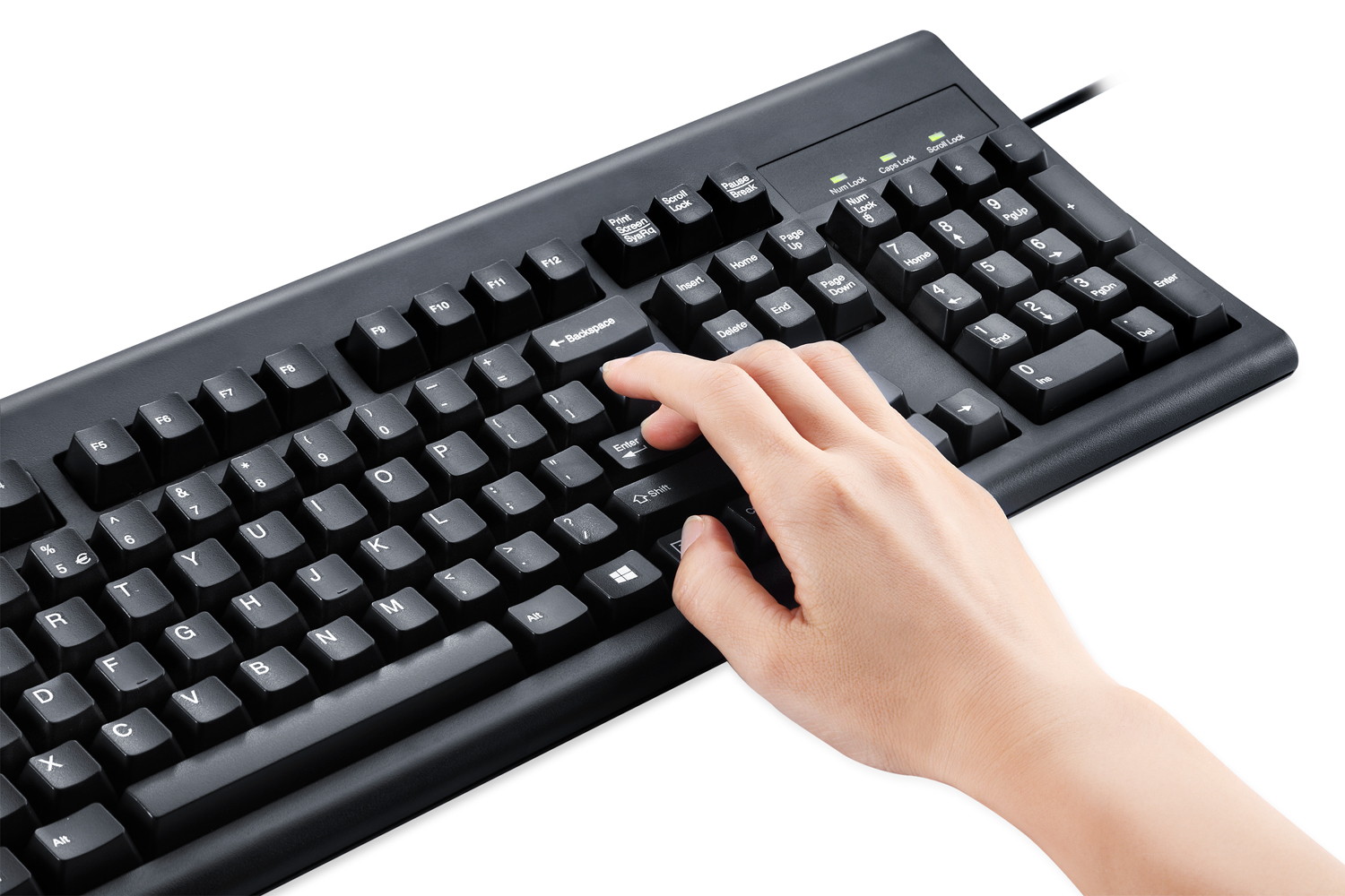 Perixx PERIBOARD-106 US, Wired USB Standard Keyboard, 104 Curve Keys Basic and Ergonomic Keyboard, Black, Full US Layout