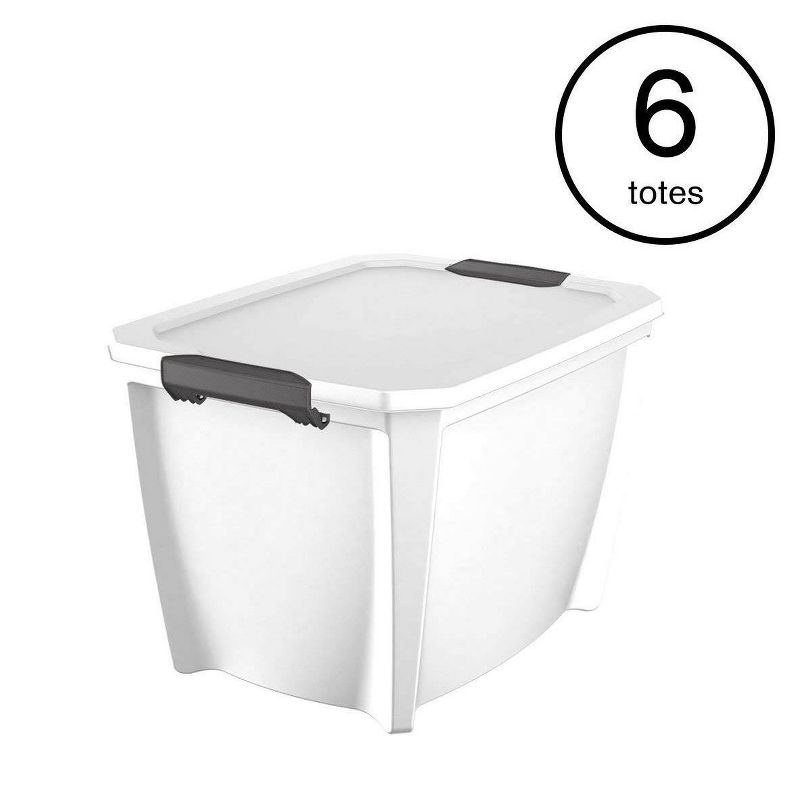 Homz 64 Quart Secured Seal Latch Extra Large Single Clear Stackable Storage Container Tote with Blue Lid for Home, Garage, or Basement (2 Pack)