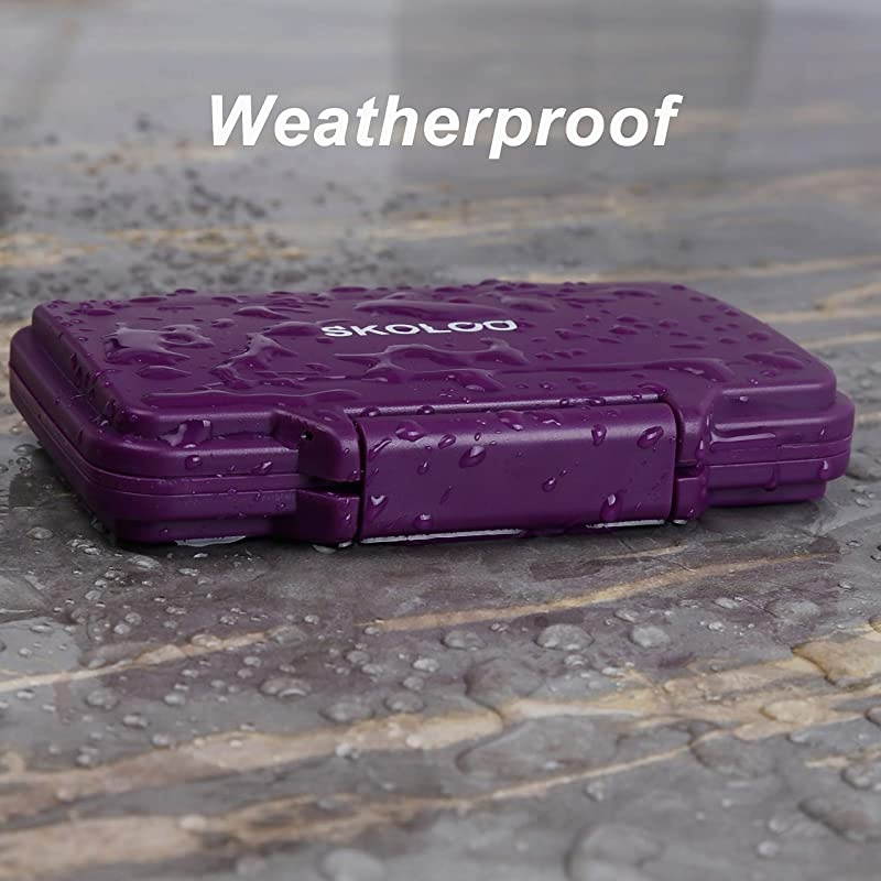 SD Card Holder Case Hunter  Weatherproof Micro SD Card Case Small Cute SD Card Storage Container Purple