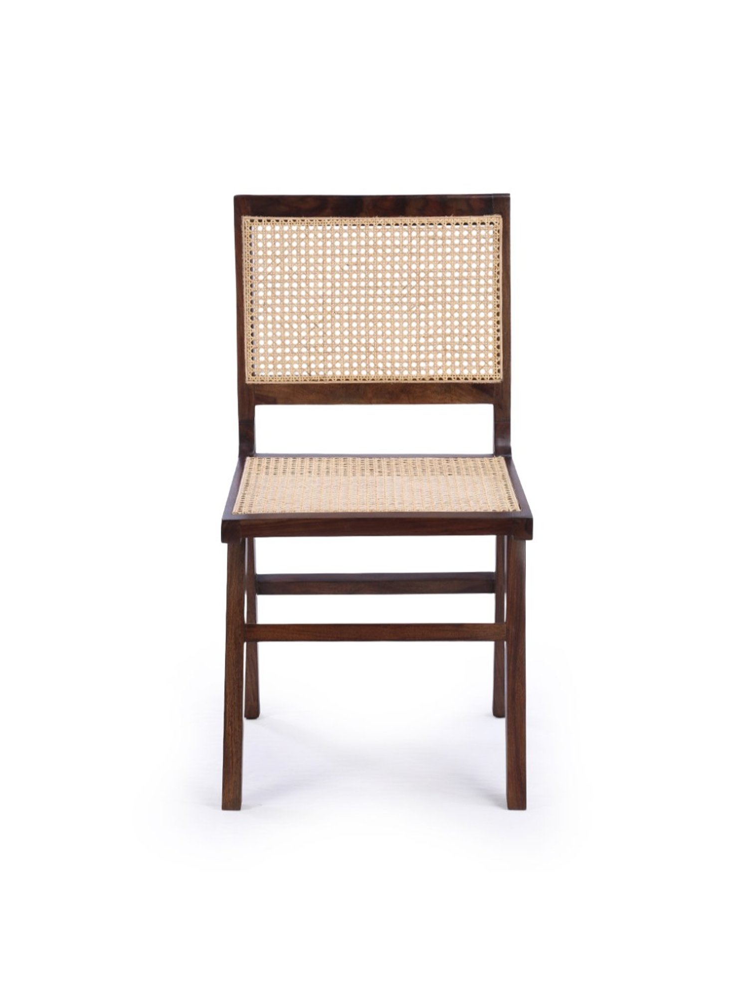 ExclusiveLane Finesse Cream Sheesham Wood Handcrafted Dining Chairs - Set of 2 Walnut Finish