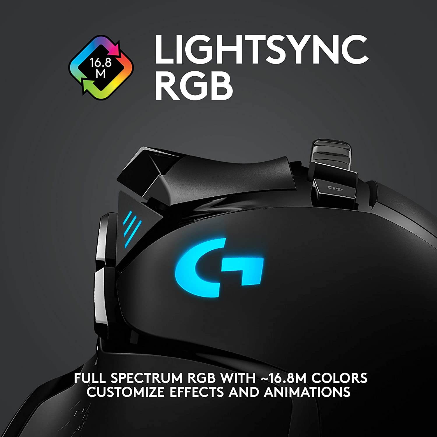 Logitech G502 Lightspeed Wireless Gaming Mouse with HERO 25K Sensor, PowerPlay Compatible, Tunable Weights and Lightsync RGB - Black