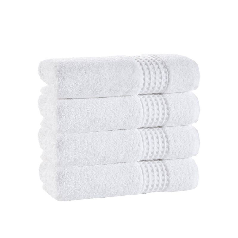 4pc Ela Turkish Cotton Bath Towel Set White - Enchante Home
