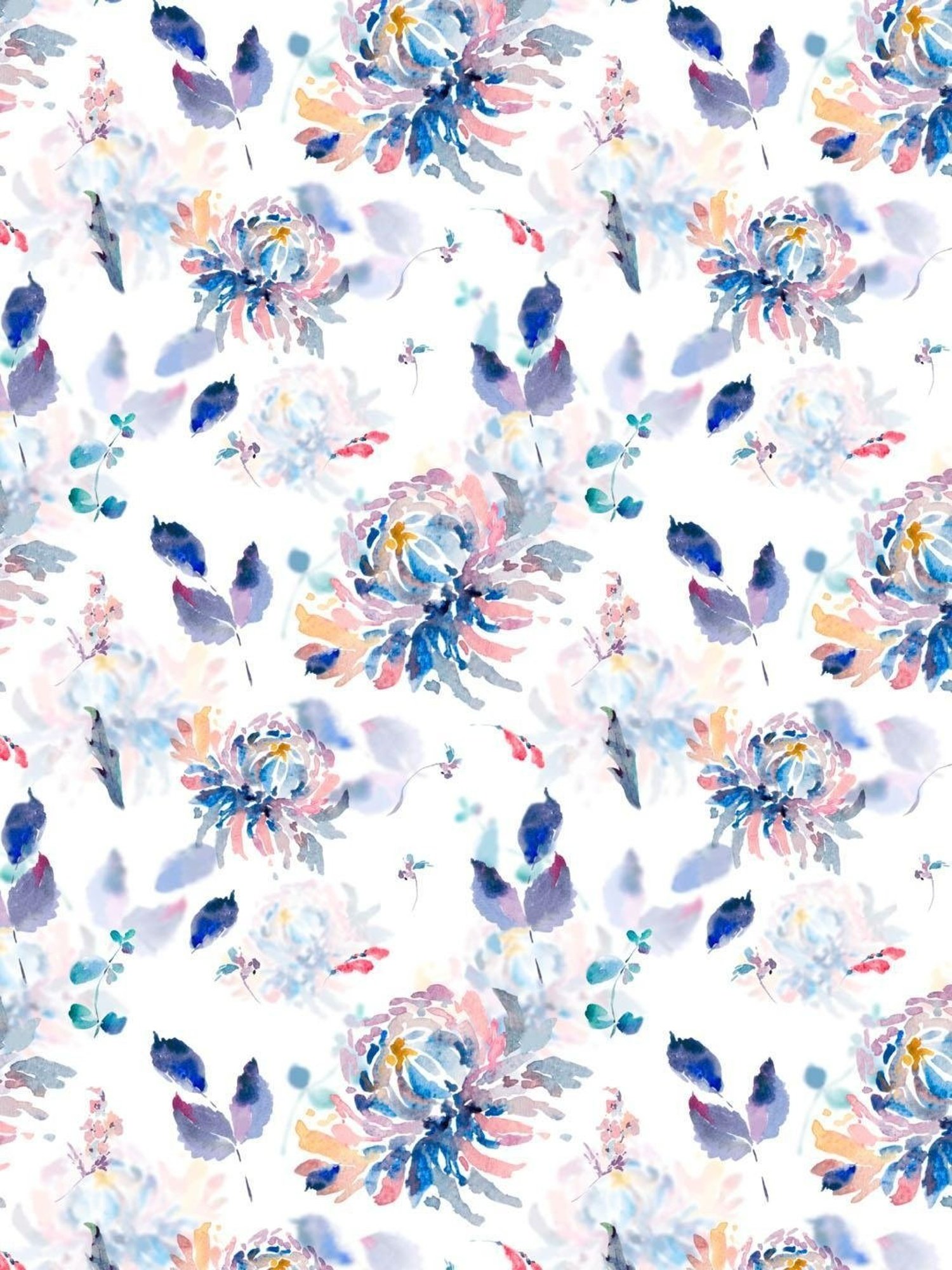 SPACES DRAPE STORY Elegent Floral Blue & White Polyester 5 ft Window Curtains - Set of 2