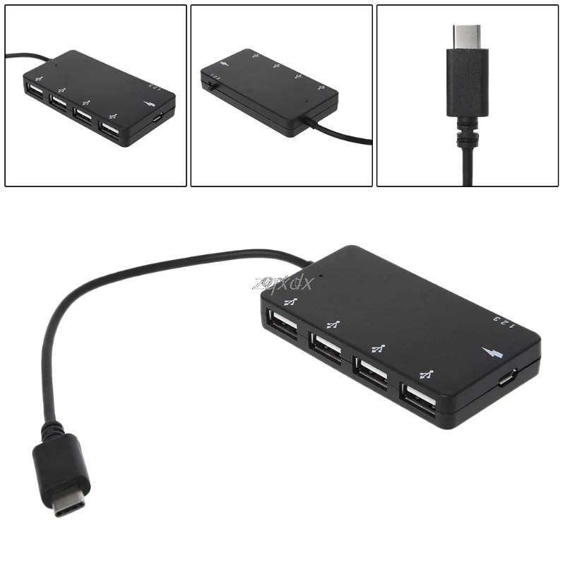 4 Ports USB C HUB OTG High Speed Type C Hub with Phone Stand Type-c USB Splitter for Laptop PC Phone Google USB-C Hub Z09