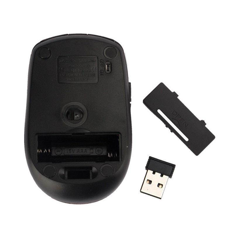 Adjustable 1600DPI 2.4G Optical Wireless Mouse Mice For Laptop PC BK