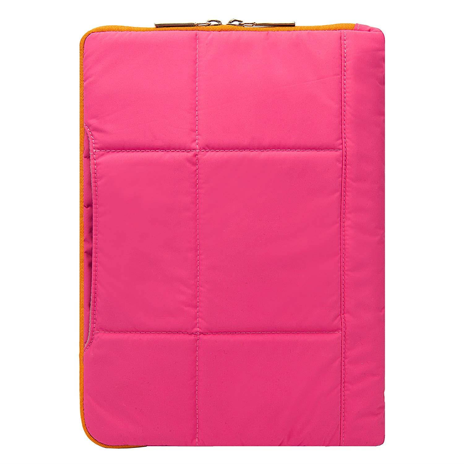 Pillow Zippered Sheen Quilted Sleeve [PNK] for Hipstreet 10 / Quad Core/Equinox 10.1/ HP Slate 8 Plus, Pavilion 10 x2, 10 G2 Tablets